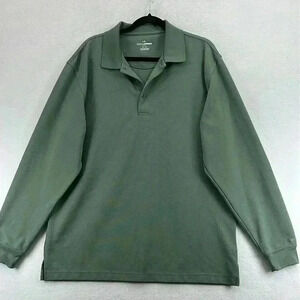 Grand Slam Golf Polo Shirt Size XL Moss Green Long Sleeve Textured Polyester